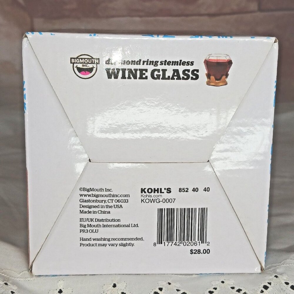 The Diamond Ring Stemless Wine Glass - 10oz - Big Mouth Inc - Picture 10 of 10
